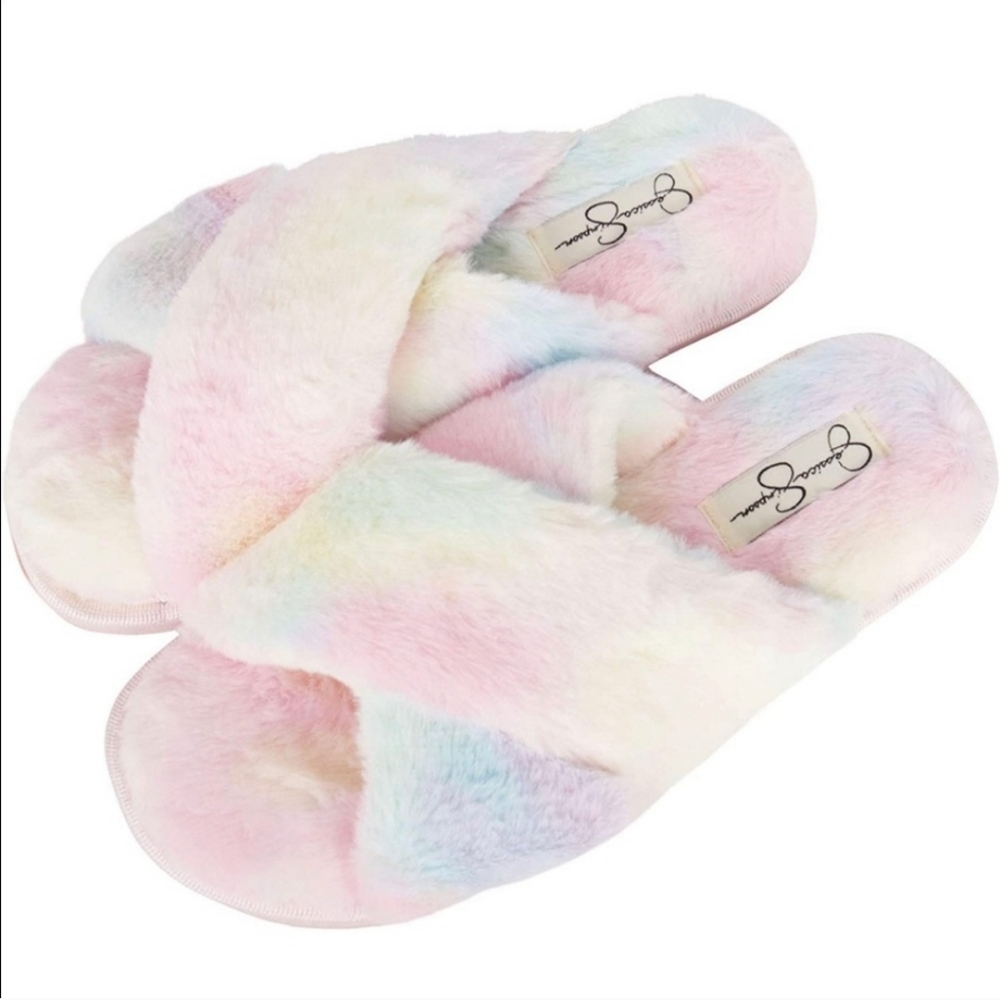 Jessica Simpson Women's Cross Band Slippers